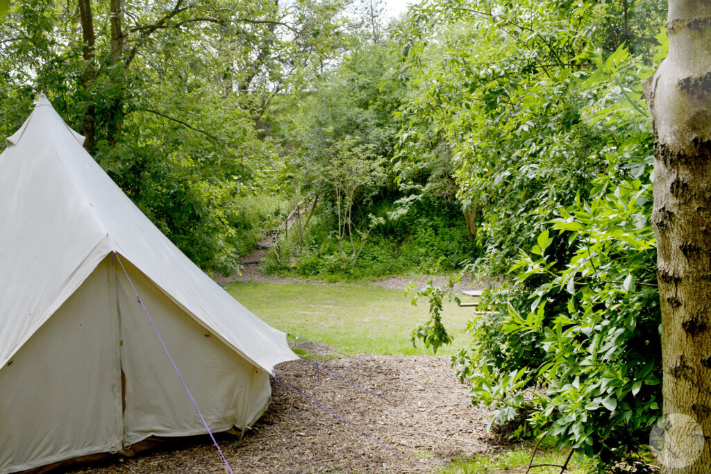 bell tent private camping at eco glamping site